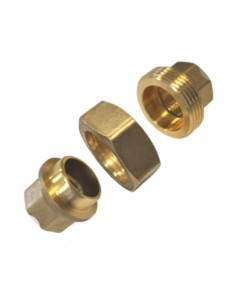 Lige unionsfitting 40X49 (1 1/2") hun Messing Figur 340 2
