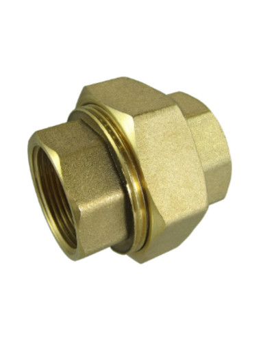 1 x Lige unionsfitting 15x21 (1/2") hun Messing...