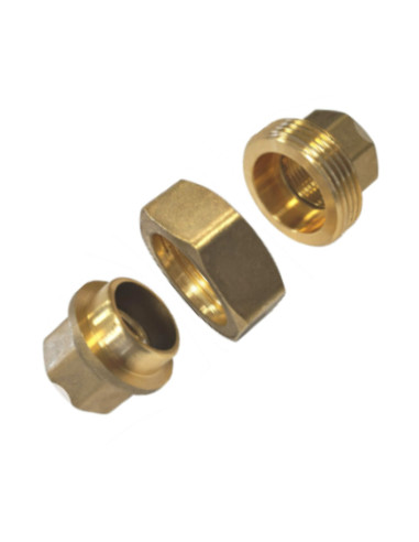 1 x Lige unionsfitting 15x21 (1/2") hun Messing...