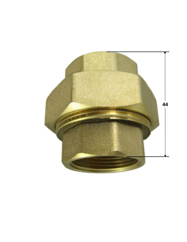 1 x Lige unionsfitting 15x21 (1/2") hun Messing...