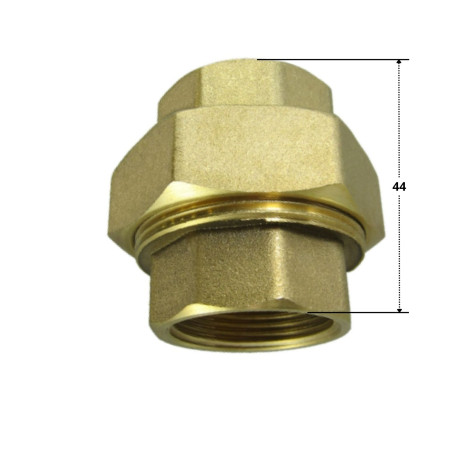 1 x Lige unionsfitting 15x21 (1/2") hun Messing Figur 340