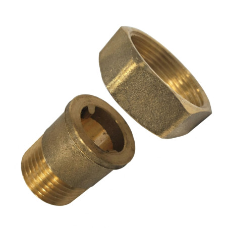 1 x Flad unionsfitting han/hun 26x34 (1") X 33x42 (1"1/4) Messing