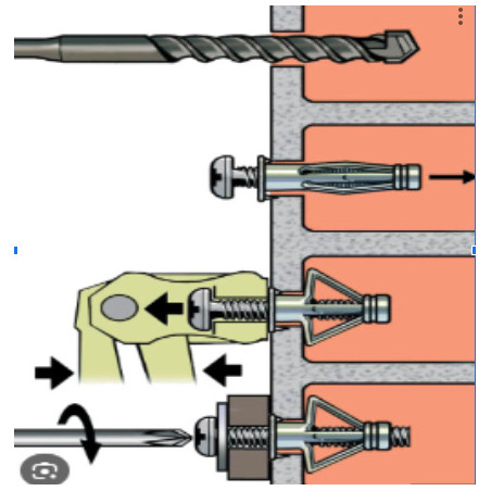1 x Plug METAL PLADE GIPS med Skrue M6X89