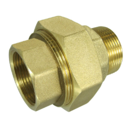 1 x Lige unionsfitting 15x21 (1/2") han/hun Messing Figur 341