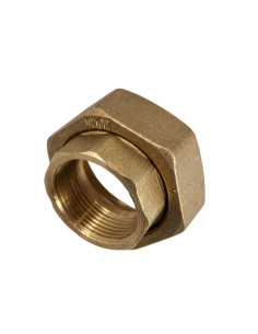 Flad unionsfitting hun 15X21(1/2")X26X34(1") Messing