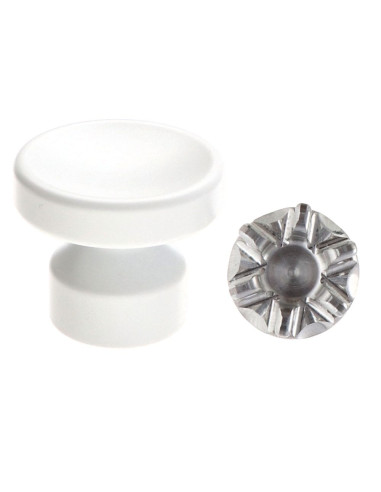 1 x Knap dekorativ Aluminium Hvid med...