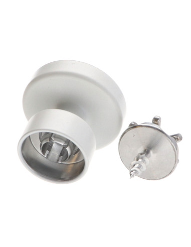 1 x Knap dekorativ Aluminium Hvid med...