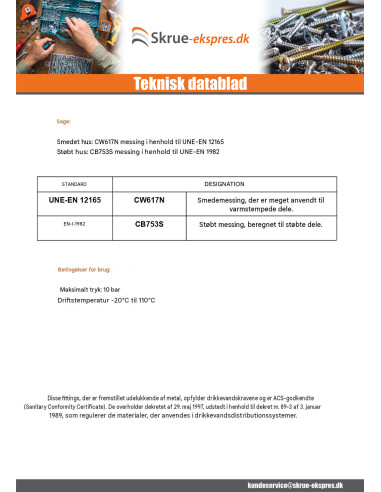 1 x Manifold 4 udgange 20x27 (3/4") han/hun...