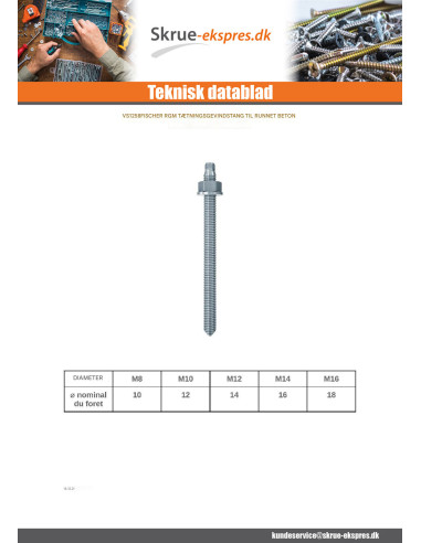 1 x Gevindstang Fischer RGM to FORSEGLE M14X170...