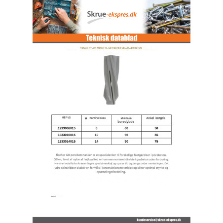 1 x Plug Beton MOBILNET Fischer GB8
