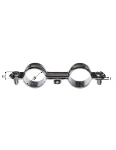 Dobbelt metalslangeklemme M7X150 diameter 20 elforzinket... 2