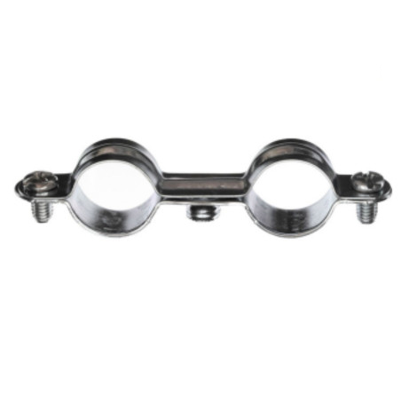 1 x Dobbelt metalslangeklemme M7X150 diameter 24 elforzinket stål