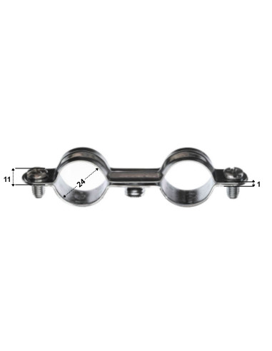 1 x Dobbelt metalslangeklemme M7X150 diameter...