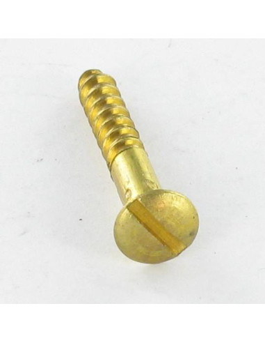 1 x Træskrue Messing forsænket pan hoved kærv...