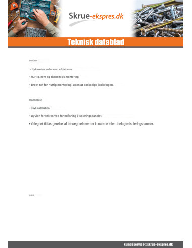 1 x Dybler til facadeisolering gevindstykke...