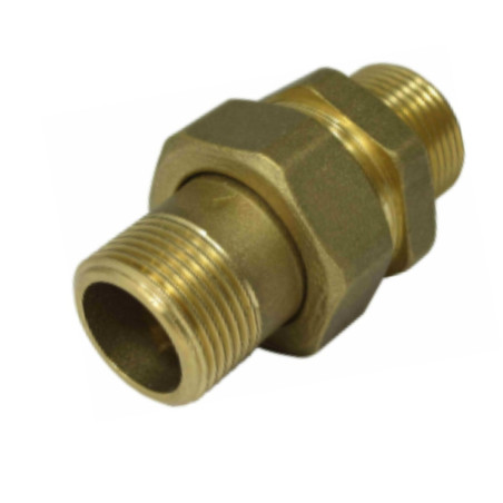 1 x Lige unionsfitting 20x27 (3/4") Mand / Mand Messing Figur 344