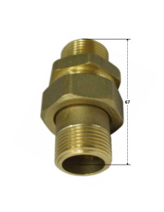 Lige unionsfitting 20X27 (3/4") Mand / Mand Messing Figur... 2