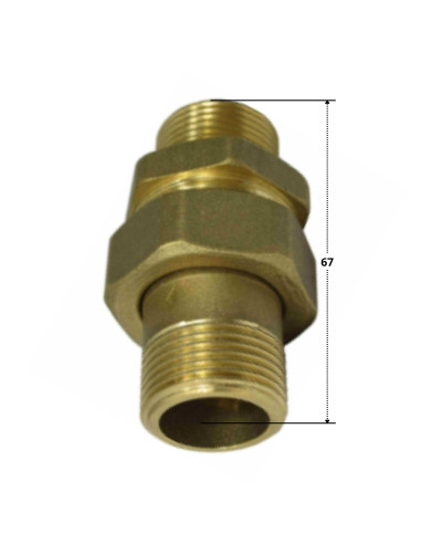 1 x Lige unionsfitting 20x27 (3/4") Mand / Mand...