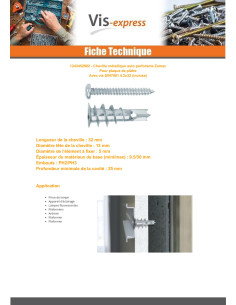 Plug METAL selvborende skrue zink legering 12X32 med Skrue 2