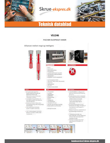 1 x Plug Nylon DUOPOWER Fischer 6X50 uden Skrue