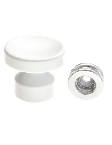 1 x Knap dekorativ Aluminium Hvid med...