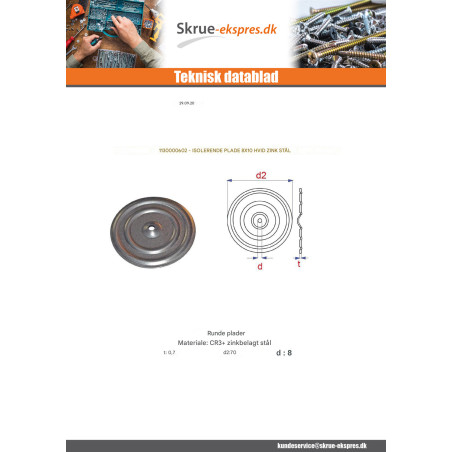 1 x BROCHURE TEGN ISOLERING 8X70 elforzinket stål