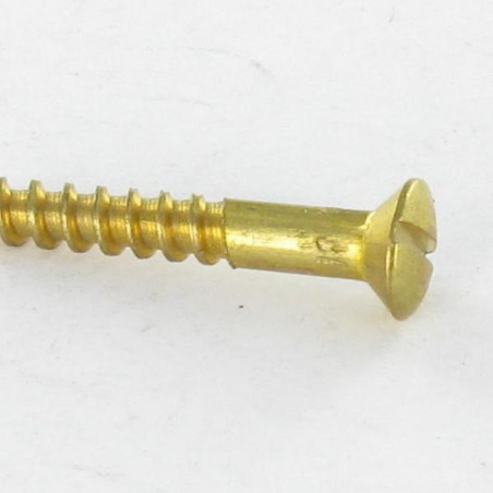 1 x Træskrue Messing forsænket pan hoved kærv 2,5X25 mikroskruer