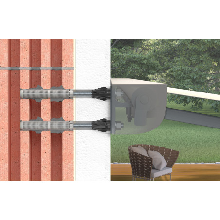 1 x Afstandsmontage THERMAX Fischer 16/170 M12 Rustfrit stål A4