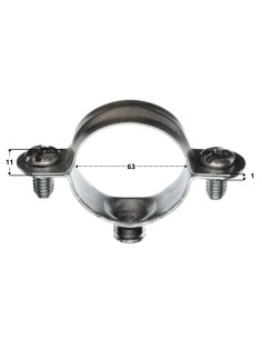 Metal slangeklemme M7X150 diameter 63 elforzinket stål 2