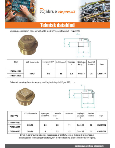 1 x Hanstik Figur 290 102x114 (4") firkantet...
