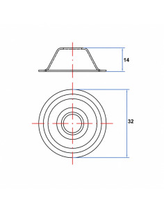 Konisk roset 14X32 elforzinket stål 2