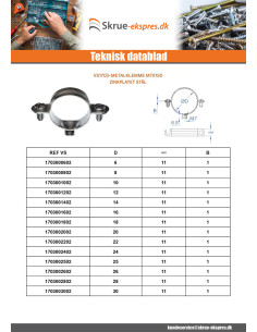 Metal slangeklemme M7X150 diameter 48 elforzinket stål 2