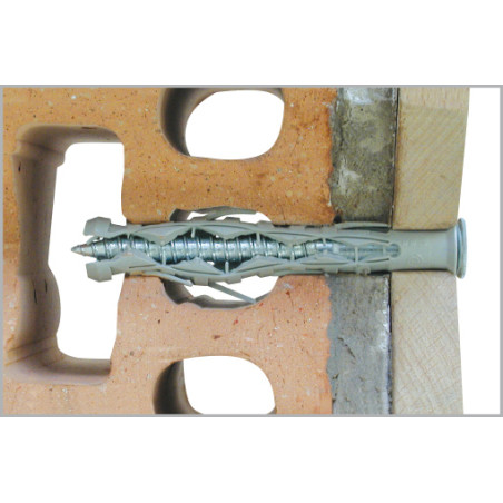 1 x Plug Lang Nylon 8X100 + Skrue forsænket hoved TORX elforzinket stål