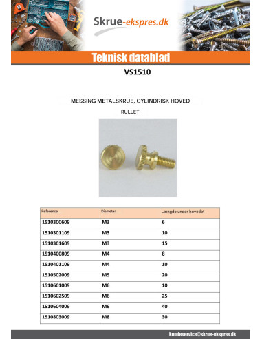 1 x Vis m-hastighed Messing panhoved riflet M6X30