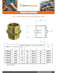 Dobbeltnippel flad samling FIG 280 Mand / Mand forstærket... 2