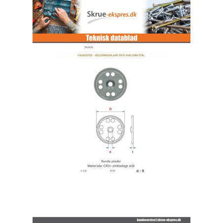 1 x BROCHURE TEGN ISOLERING 9X70 elforzinket stål
