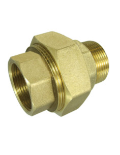 Lige unionsfitting 20X27 (3/4") han/hun Messing Figur 341