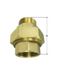 Lige unionsfitting 20X27 (3/4") han/hun Messing Figur 341 2