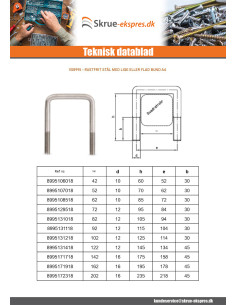 Dragebånd lige og flad grund 85X62X85 M10/30/30 Rustfrit... 2