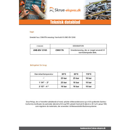 1 x Reduceret nippel Figur 245 til flad samling Mand / Mand forstærket 26x34 (1") X 33x42 (1"1/4) Messing