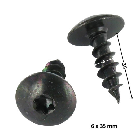 1 x Skrue hængsel 6X35 delvis gevind T30 sort galvaniseret