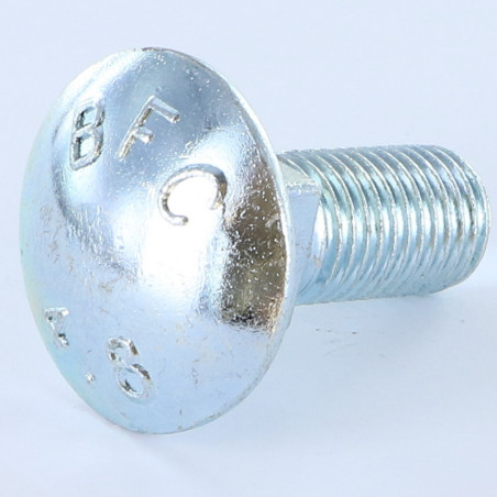 1 x Vognbolt M16X45 Fuld trÃ¥d elforzinket stål