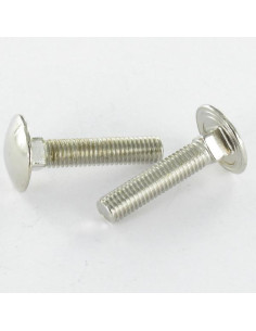 Vognbolt M5X25 Fuld trÃ¥d nikkelbelagt stål