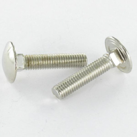 1 x Vognbolt M5X25 Fuld trÃ¥d nikkelbelagt stål