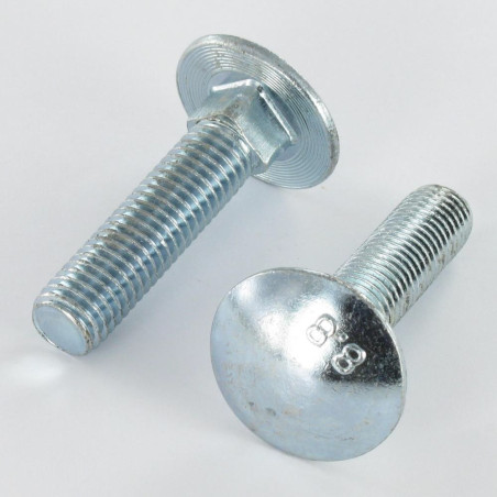 1 x Vognbolt M12X50 Fuld trÃ¥d Klasse 8.8 elforzinket stål