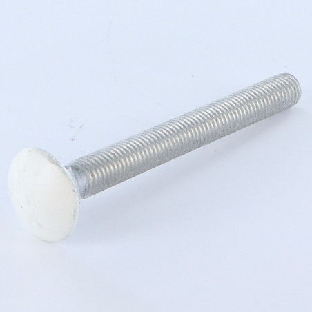 1 x Vognbolt M7X40 trin 100 Fuld trÃ¥d Aluminium RAL9016 trafik hvid 80%B