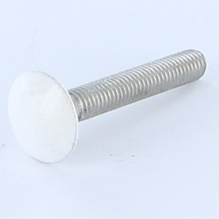 1 x Vognbolt M7X40 trin 100 Fuld trÃ¥d Aluminium RAL9016 trafik hvid 80%B