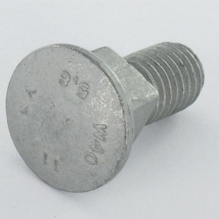 1 x Vognbolt M10X25 Gevind 14 Firkants tykkelse 10 Geomet 500A stål uden rødrust