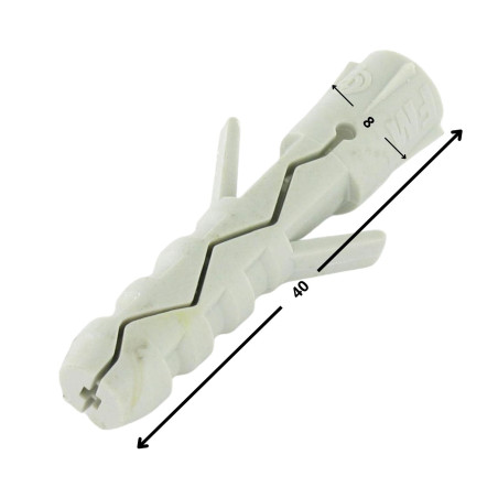 1 x Plug Nylon 8X40 uden krave