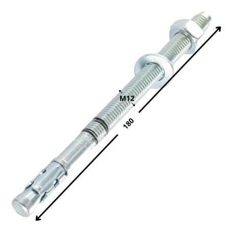 1 x Stift Anker R-XPTIIIZP M12X180 elforzinket stål RAWLPLUG
